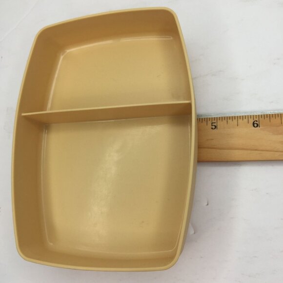 Vintage Tupperware Packette Divided Lunch Snack Sandwich Storage Container Beige - Picture 9 of 10